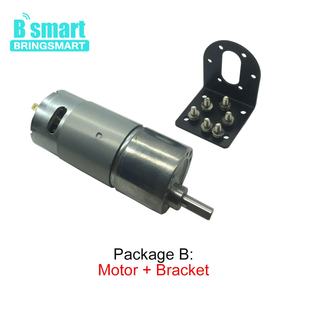 Bringsmart 37GB555 Gear Reduction Motor 12v Mini Electric Gearbox Motor 24v All Metal Gears Reversible Motor Reducer High Torque