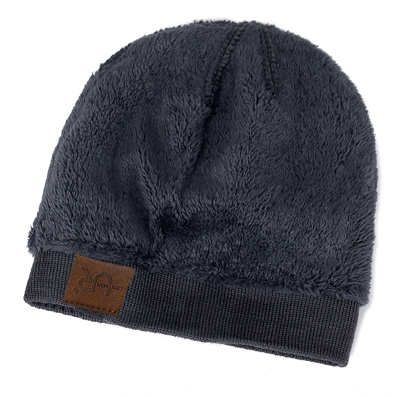 URGENTMAN-gorros de punto Unisex para hombre y mujer, gorro deportivo cálido, de Color sólido, con forro de piel, para exteriores, para invierno