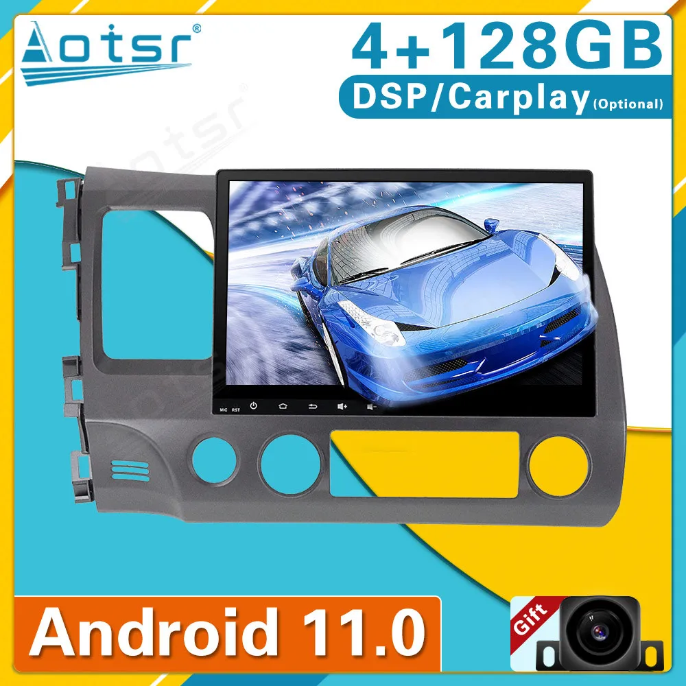 

Android 11 128 ГБ PX6 для Honda CIVIC 2006-2011 стерео Автомагнитола мультимедийный видеоплеер Автомобильный GPS-навигатор головное устройство