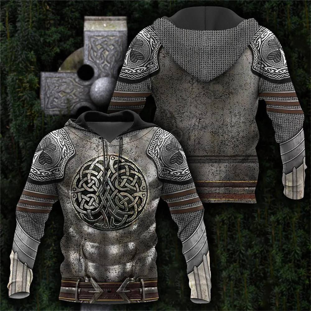 Lithuania Armor Knight Warrior Chainmail 3D Printed hoodies Sweatshirt zipper hoodies women For men Pullover Cosplay costumes