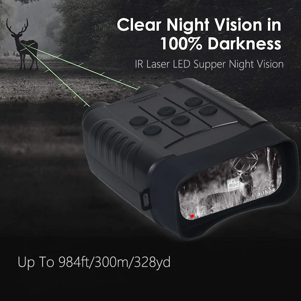 Megaorei B1 Night Vision Binoculars Infrared Digital Hunting Telescope Camping Equipment Photos Video Recording 300m Distance