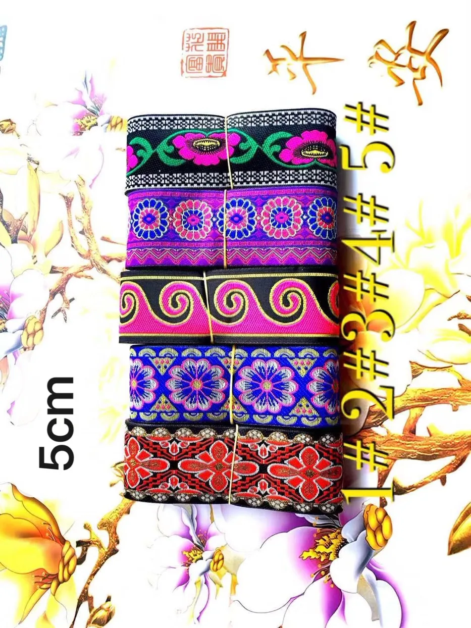 5cm ethnic style jacquard webbing,QC0417N