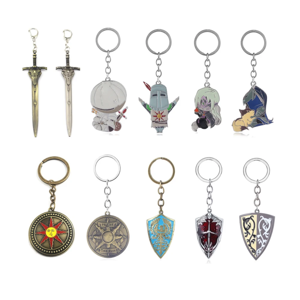 Game Dark Soul 3 Keychains Bonfire Keyring Holder PS4 Metal Pendant For Fans Men Women Car Party Gift Pendant Jewelry