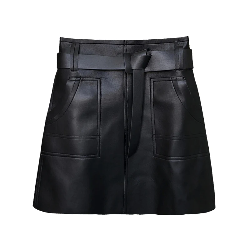 

2020 new autumn bag hip skirt Korean version thin high waist black autumn short skirt a-line skirt DQ1232