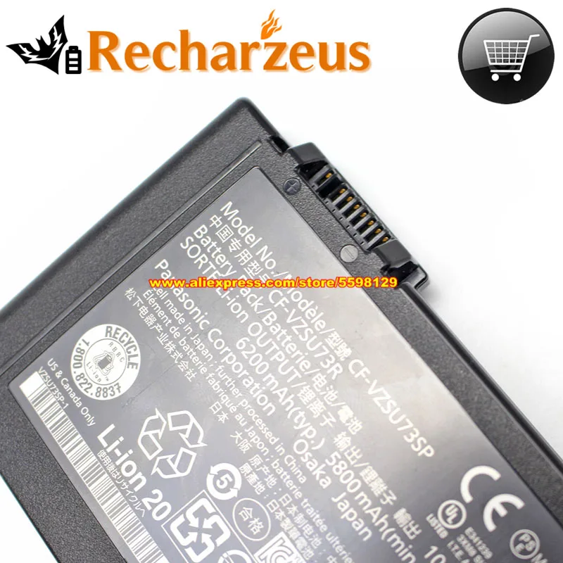 Imagem -06 - Genuíno Panasonic Cf-vzsu73r Cf-vzsu73sp Bateria do Portátil 5800mah 63wh 10.8v Preto para a Bateria de Toughbook Cf-d1gvdbyca Cf-d1 Mk2