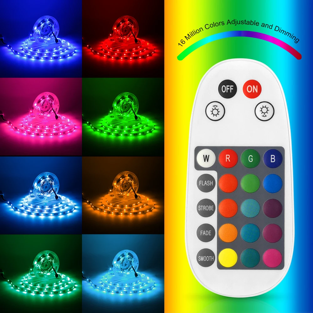 10 Meters Smart 5050 RGB LED Strip Light Set+Bluetooth Mesh APP Controller+Transformer for Alexa Assistant