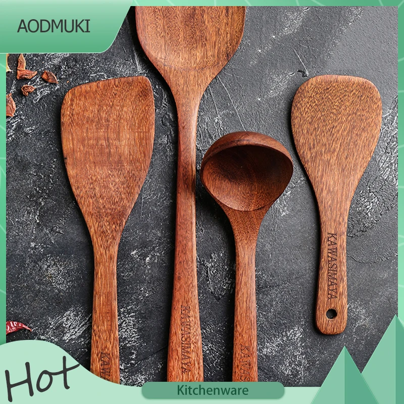 

Non-Stick Special Wooden Spatula Heat-Resistant Big Soup Spoon Kitchenware Cooking Stuff Utensils for Kitchen Gadget Accessories