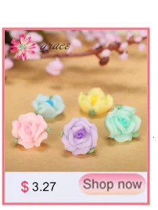 50 teile/los 15mm Bunte Nette Polymerclay Flatback Rose Blume Perlen Gemischt Für Diy Handwerk Schmuck Zeug Dekoration Zubehör – Detail 5
