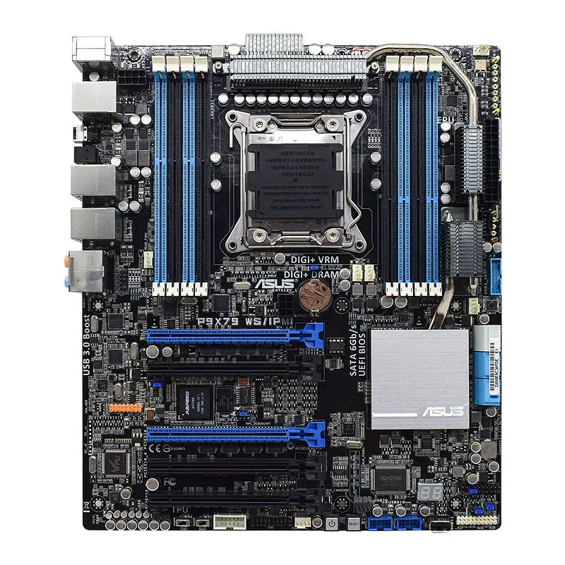 ASUS P9X79 WS/IPMI X79 Motherboard Mining Motherboard LGA 2011 DDR3 64GB Support X79 Kit Xeon E5 2650 v2 Cpus PCI-E 3.0 USB3.0