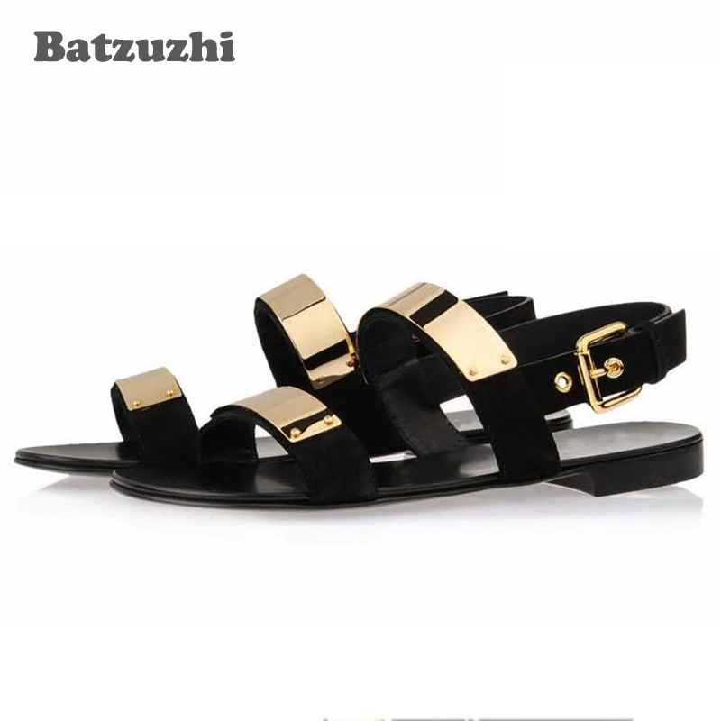 

2024 Summer Men Shoes Designer's Genuine Leather Men Sandalias Zapatos Mujer Rome Rock Fashion Mens Sandal Shoes, US6-10!