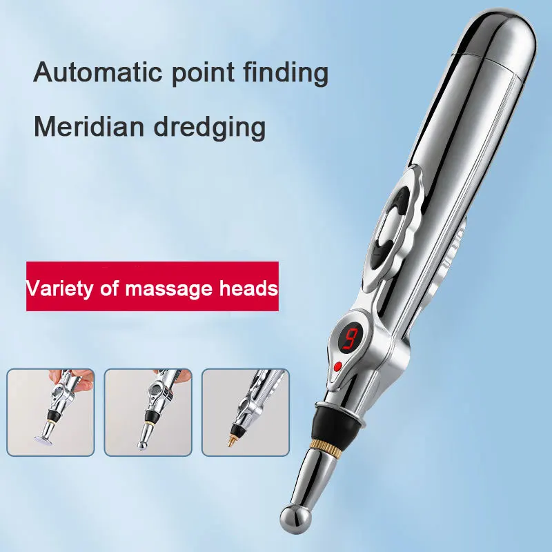 Electric Acupuncture Pen Acupoints Energy Meridian Pencil Body Massage Apparatus 5 in 1 Guasha Neck Foot Trigger Point Massager