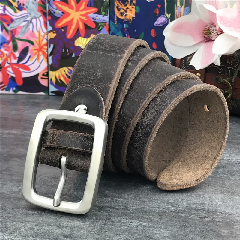 Edelstahl Gürtel Schnalle Herren Gürtel Luxus Super Dicke Echtem Leder Gürtel Ceinture Gürtel Männer Leder Taille Gürtel SBT0002