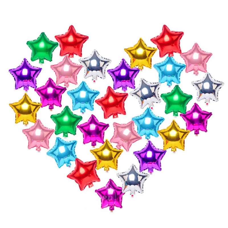 50pcs 5inch Foil Star Balloons Heart balloon Wedding Decoration Silver Gold Heart Balloons Birthday Baby Shower Wedding Supplies