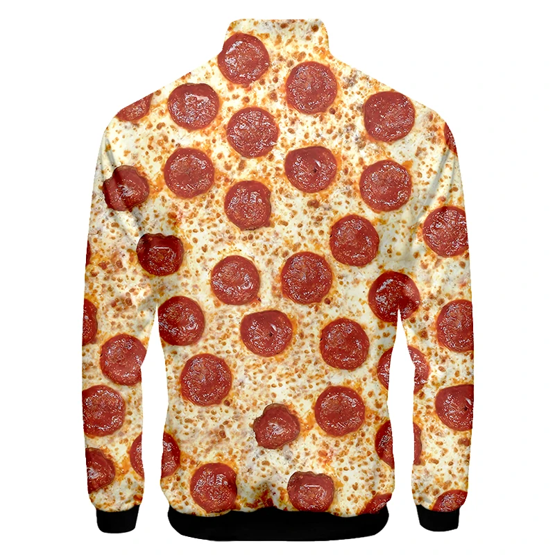 Pizza Food 3D Print Zip Up Women/Men  Sweatshirts 3D Printed Stand Collar Zipper Jacket Casual Funny Sportswear Streetwear