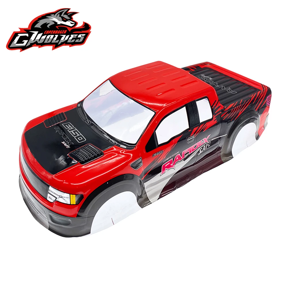 Carcasa de PVC 1/10 RC F150 RAPTOR, carcasa azul/verde de 190MM para camiones monstruo de RC 1/10