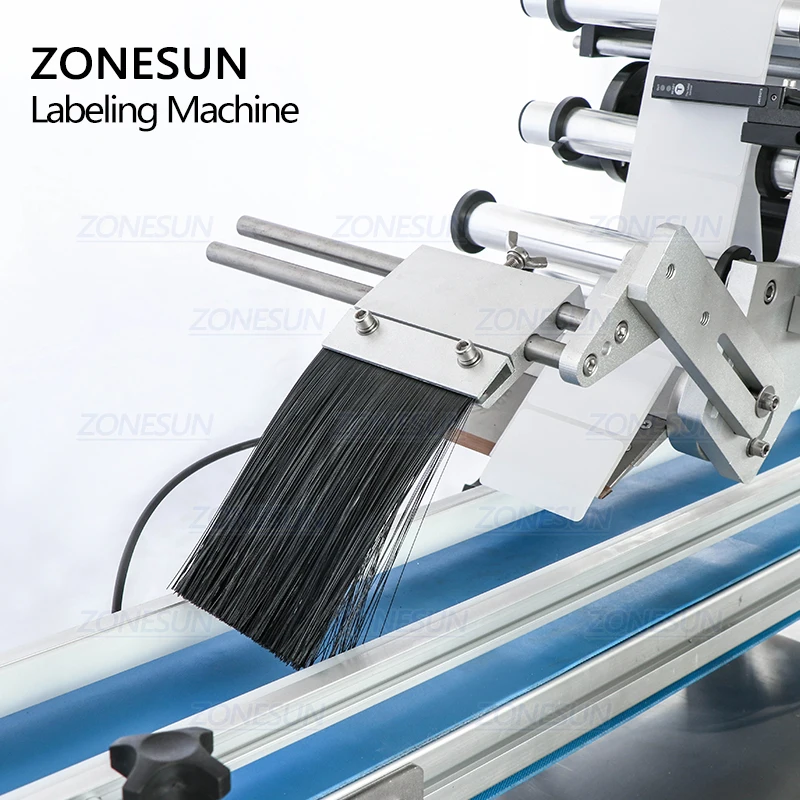 ZONESUN Automatic Bottle Flat Surface Labeling Machine Adhesive Sticker Labeller Can Disinfectan Bottle Label Applicator