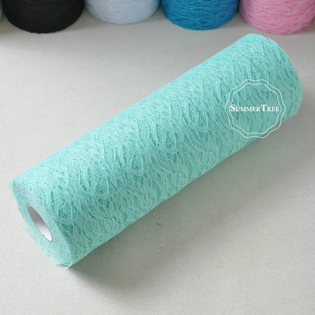 Lace Roll Ribbon 12inch x 25yards Mint green Netting Fabric Wedding Party Chair Sash Table Runner Handmade DIY Cratf Decor