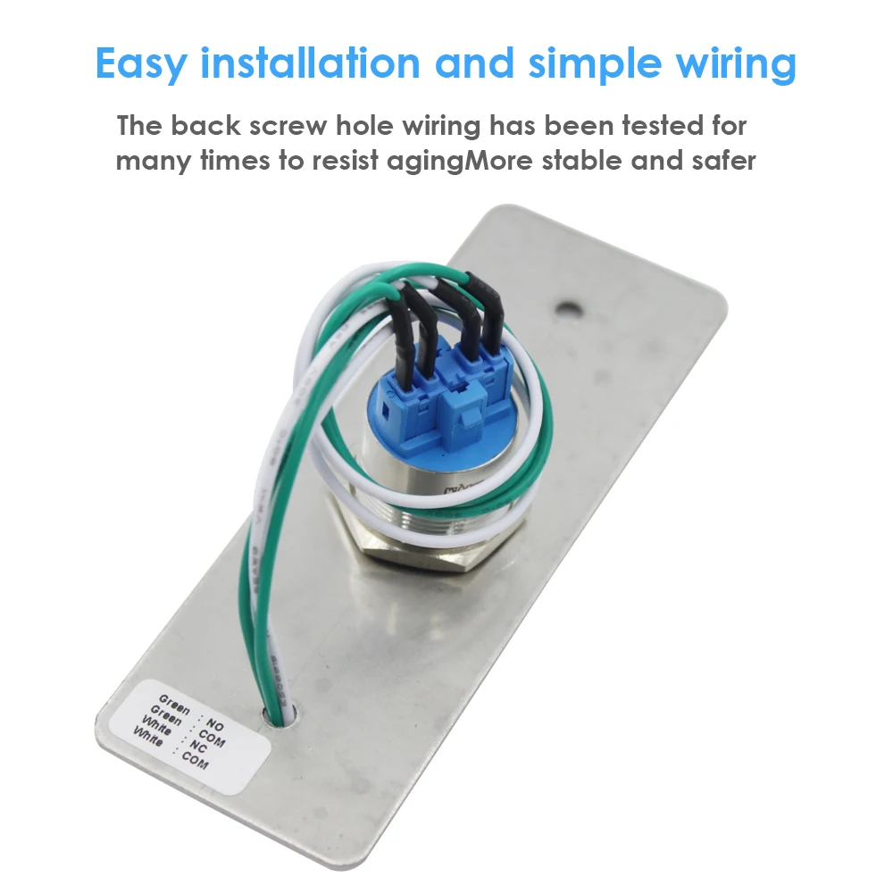 86*86Mm IP65 Waterdichte Schakelaar Deur Exit Release Push Schakelaar Rvs Legering Exit