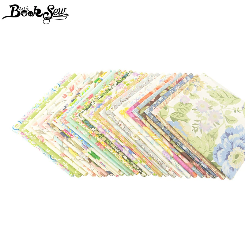 Booksew 32x3 2 cm/sztuk 100% bawełna tkanina w kwiaty Fat Quarters tkaniny, tkanina patchworkowa dla DIY szycia, rękodzieła, Scrapbooking