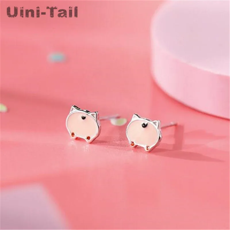 Uini-Tail 2024 new listing 925 Tibetan silver cute pig ass earrings fresh and simple cute wild animal earrings student jewelry