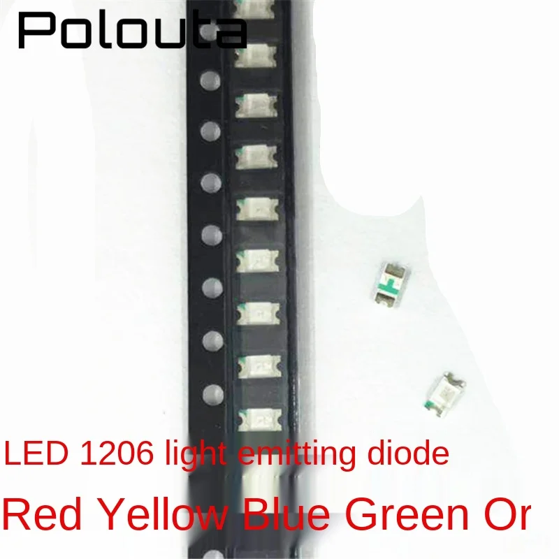 Polouta 50pcs SMD LED Emitting Diode Lamp Chip White Red Green Blue Yellow Orange Pink Light Beads Highlight SMD Diode Lamp Chip