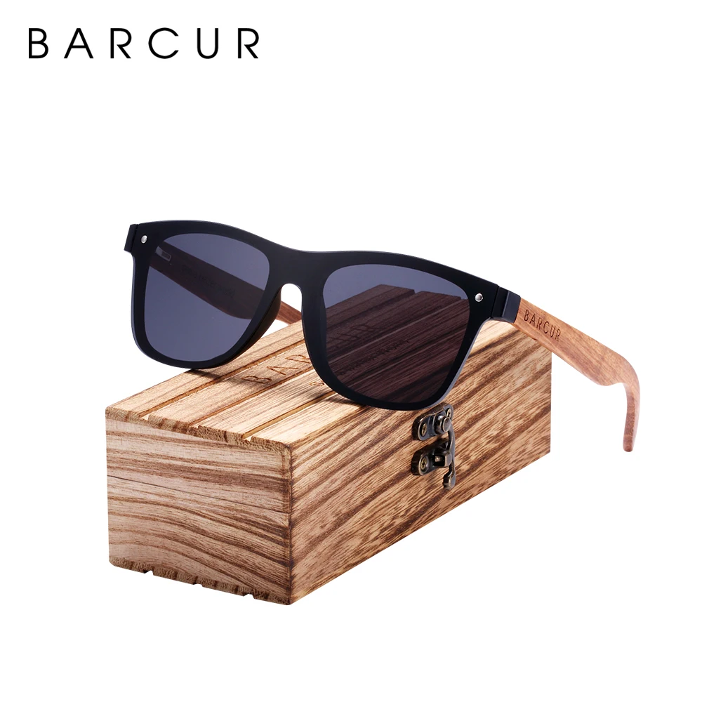 

BARCUR Polarized Trending Styles Rimless Wooden Sunglasses Men Square Frame Women Sun Glasses Oculos Gafas