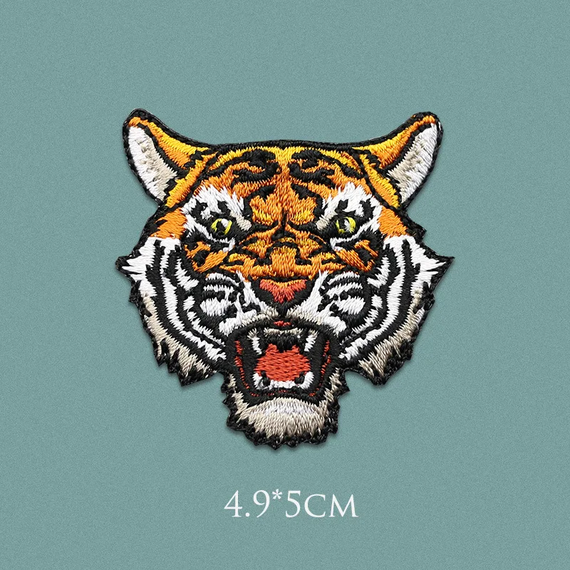 Animal Lion Wolf Bear Boar Tiger Serise Embroidery Patch DIY Repair Hole Stickers Down Jacket Tide Jacket Jeans Cloth Stickers