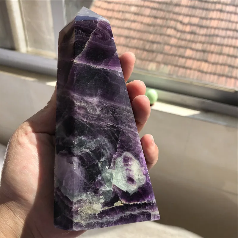 850g Wholesale Natural purple fluorite Quartz Points Healing gemstone Wands tower For Decoration
