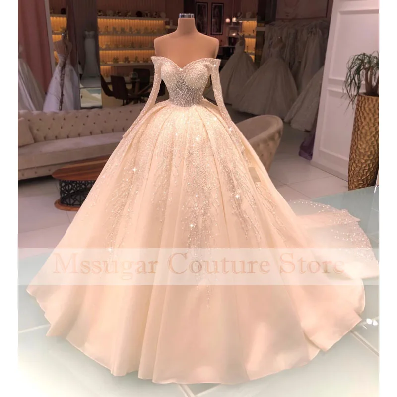 2022 Elegant Sequin Evening Dresses A-line Sweetheart Longsleeves Celebrity Dress For Women Vestido De fiesta