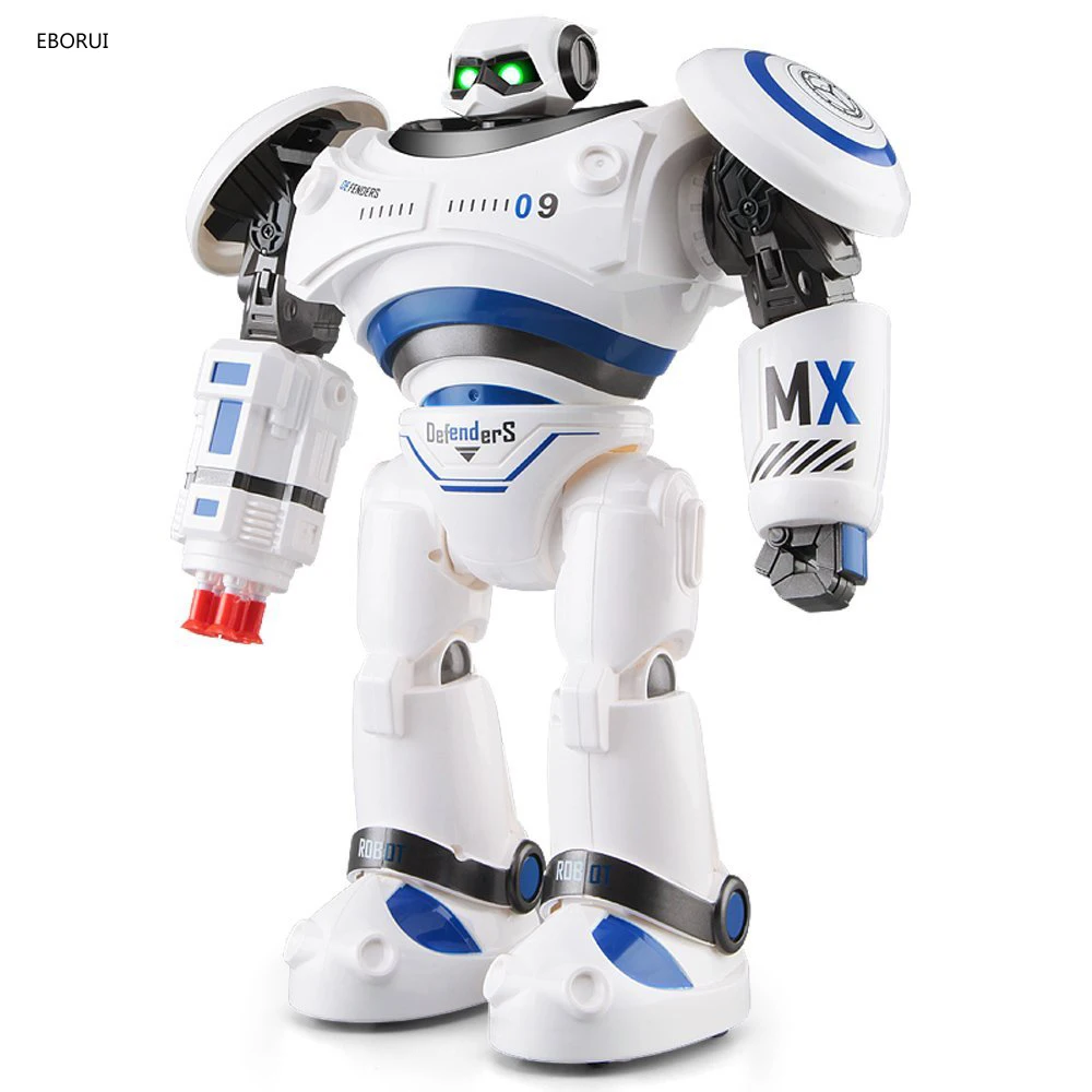 Crazon 1701 RC Robot AD Police Files Programmable Combat Defender Intelligent RC Robot Remote Control Toy for Kids