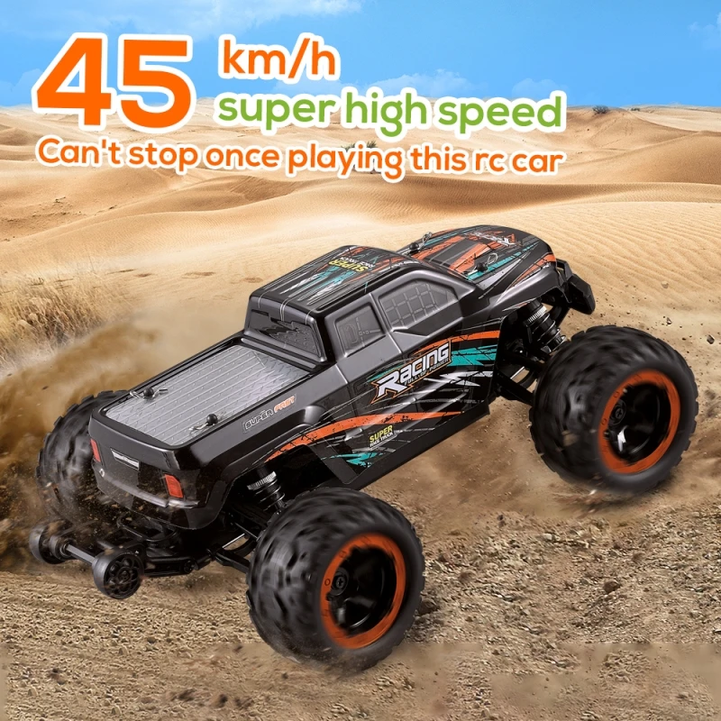 45 กม./ชม.ความเร็วสูงรีโมทคอนโทรลแบบไม่มีแปรงรถบรรทุก Off-Road 4WD Multi Terrain ขนาดใหญ่ Anti-SLIP Grip ROCK crawler RC Racing Buggy