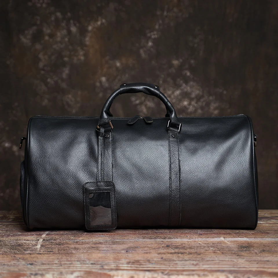 Männer Reisetasche Aus Echtem Leder Casual Hand Gepäck Tasche Hohe Kapazität Duffle Schulter Schuh Tasche Für 17 Zoll Laptop NUPUGOO – Detail 7