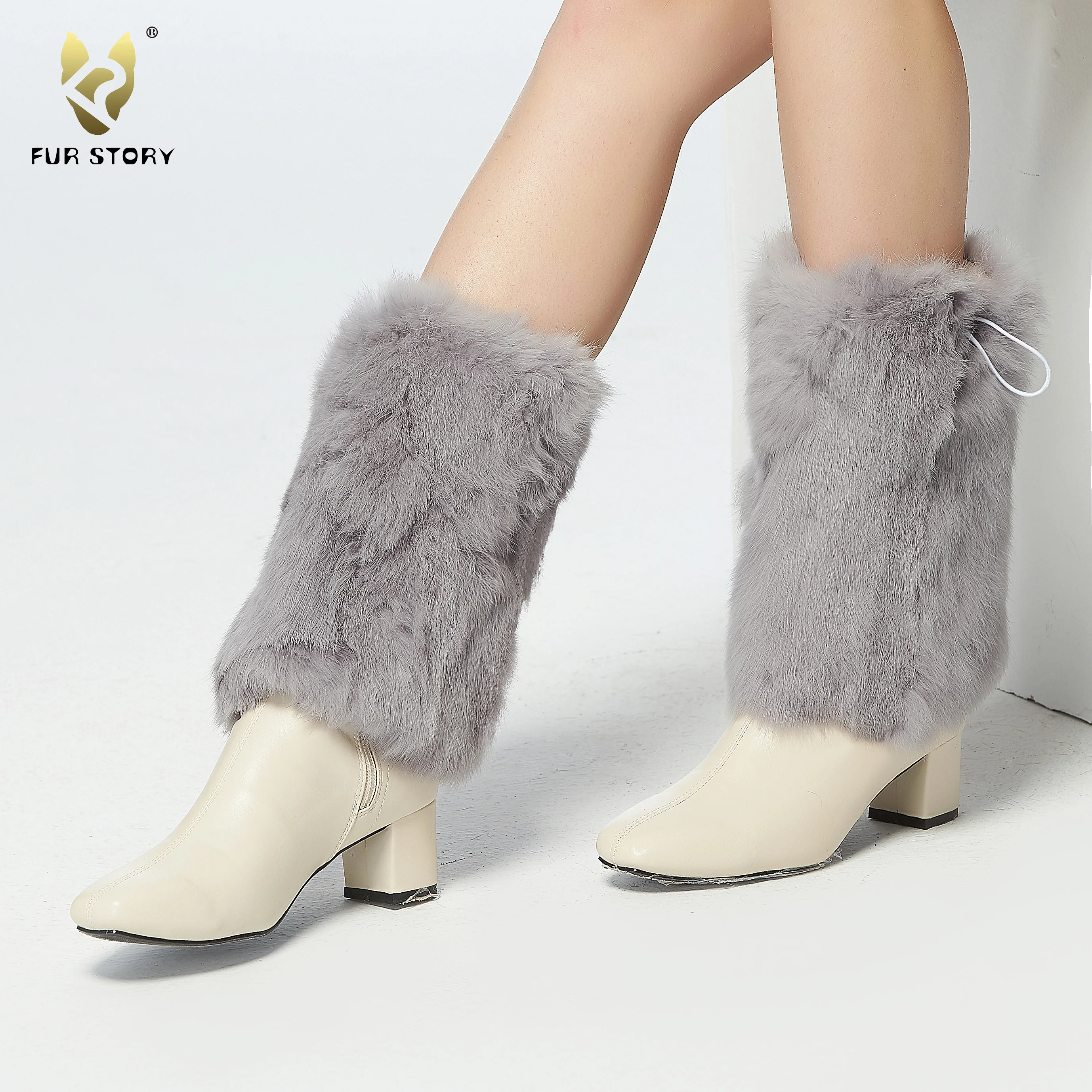 leg warmers real rabbit fur Women\'s foot warmer  7 colors 23cm length Real Rabbit Fur Leg Warmers