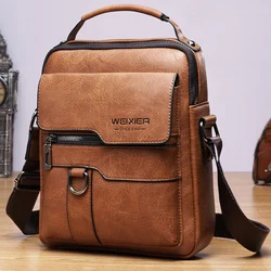 Bolsa mensageiro masculina, bolsa de ombro de couro tamanho grande para homens