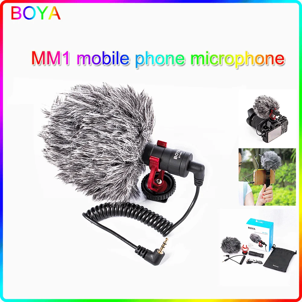 

BOYA BY-MM1 Microphone Cardioid Shotgun for iPhone Android Smartphone Canon Nikon Sony DSLR Camera Consumer Camcorder PC Mic