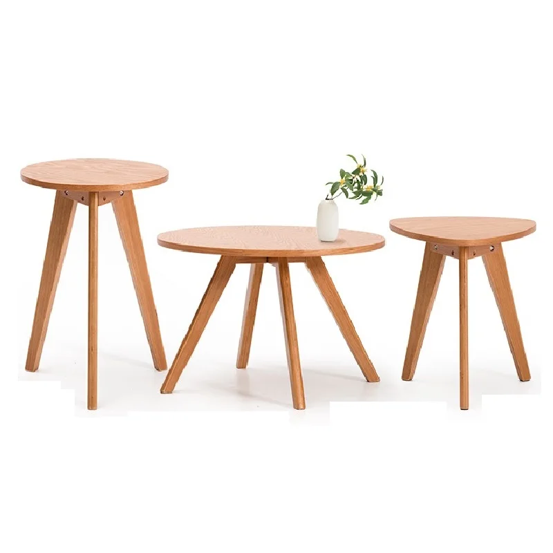 

Solid Wood Coffee Table ,Round Small Table ,Simple Sofa Side Table, Nordic Side Table