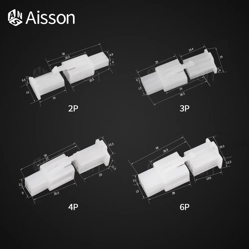 10 Sets 2.8mm connector1/2/3/4/6 Pin Electrical Wire Connector Male Female Cable Terminal Plug Kits Cars Motorcycles