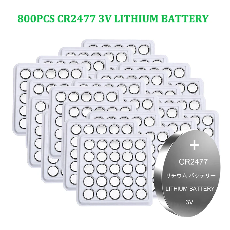 

800pcs Brand New CR2477 3V lithium batteries DL2477 ECR2477 LM2477 KCR2477 CR 2477 Button Coin Cell battery Lithium batteria