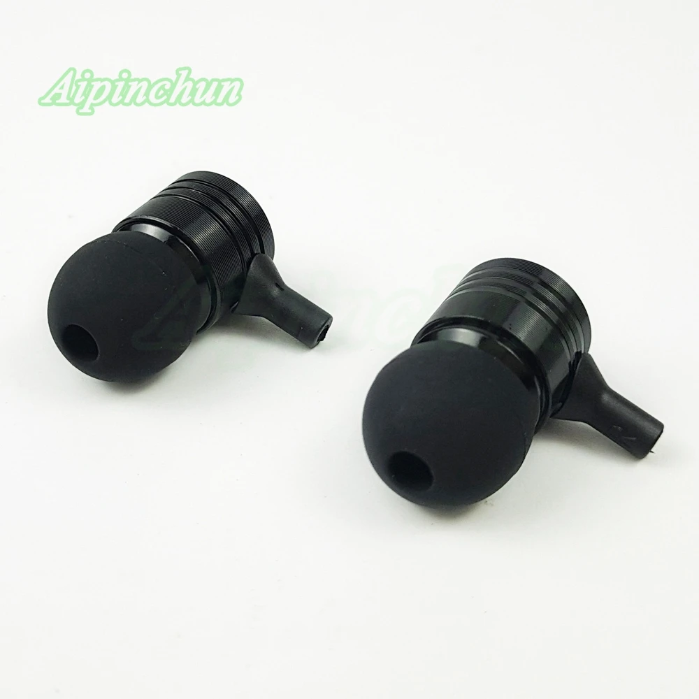 Aipinchun ปลอกหุ้มหูฟังชนิดใส่ในหูสีดำชิ้นส่วน DIY สำหรับลำโพงขนาด10มม.