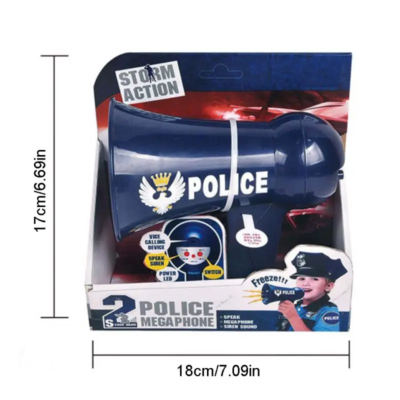 Megaphone for Kids Pretend Police Props for Kids Children Police Siren Toys Voice Changer Police Officer Toys