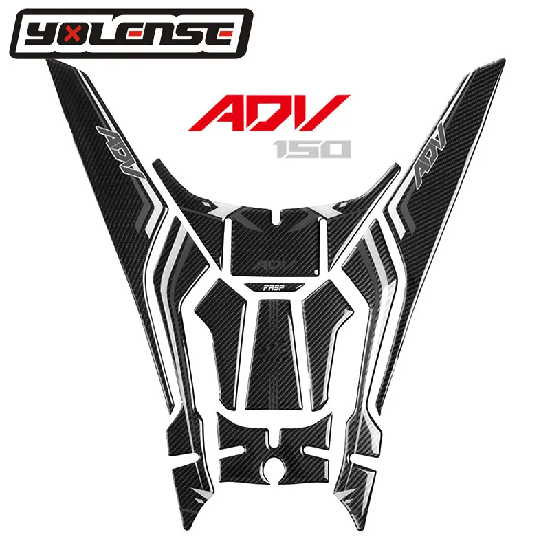 

Motorcycle 3D carbon fibre Sticker tank pad sticker Protector Decal reflective engine protection For Honda ADV150 ADV 150 2020