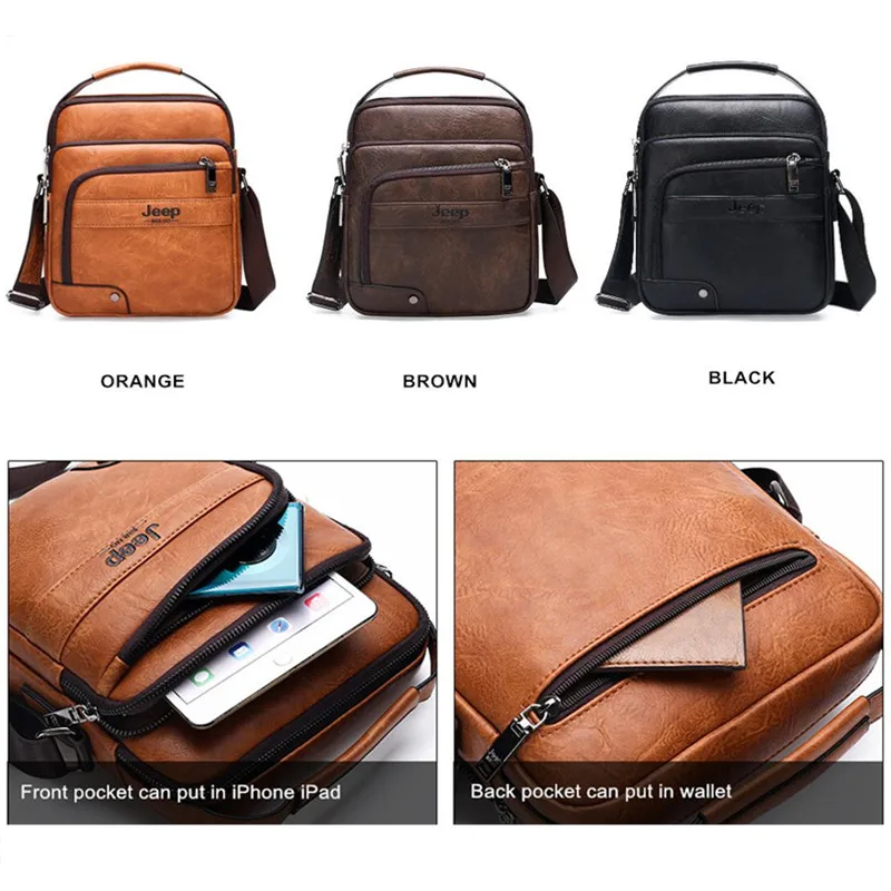 Jeep Buluo Brand Hoge Kwaliteit Business Crossbody Tassen Man Lederen Tassen Mannelijke Koe Split Lederen Handtas Messenger Voor Mannen