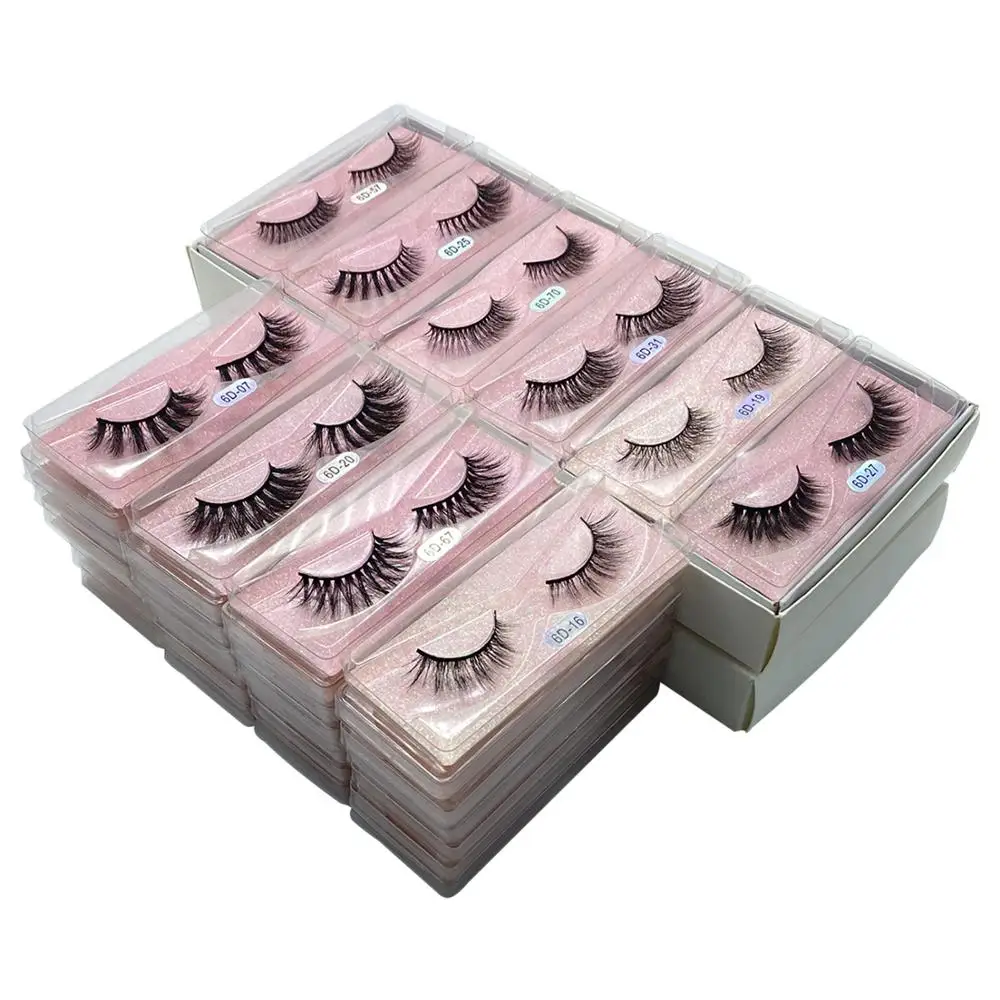 Mink Lashes Wholesale Fluffy Mink Eyelashes Wholesale Wispy Natural False Eyelashes Box Package Faux Cils Magnetique