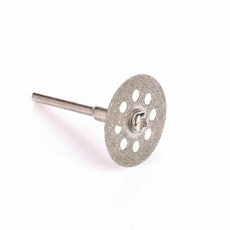 Nuova vendita calda 10Pcs 22mm Mini Sharp Diamond Cut Off disco da taglio utensile rotante dischi strumenti fai da te accessori per Dremel con asta da 2 pezzi