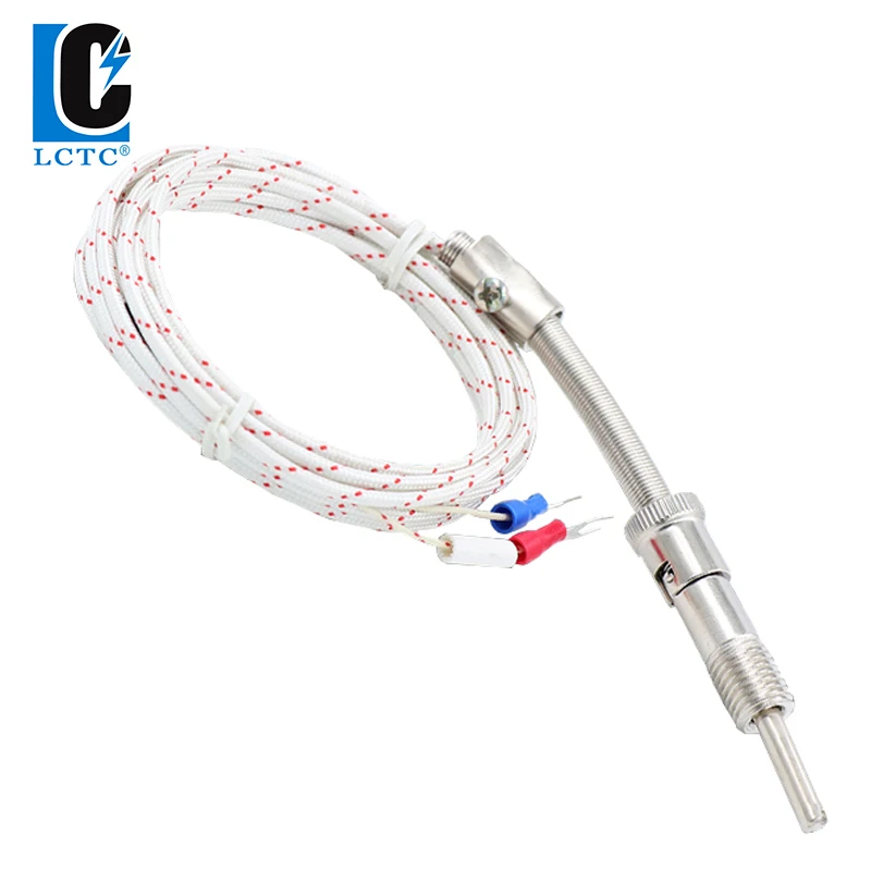 E Type M8 M10 M12 Compression Spring shielded wire Thermocouple Temperature Sensor for Temperature Controller