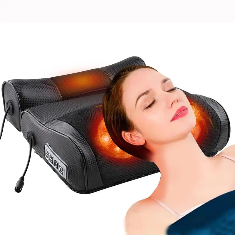 2 em 1 massagem travesseiro calor vibrador shiatsu dispositivo cervical saudável corpo relaxamento massageador para volta pescoço pijat massageador