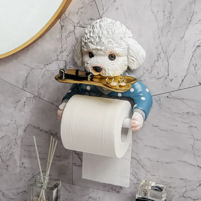 Punch-Free Cartoon Toilet Paper Holder Rack Waterproof Wall-Mounted Toilet Tissue Box Roll Paper Storage Box Bathroom Hardware