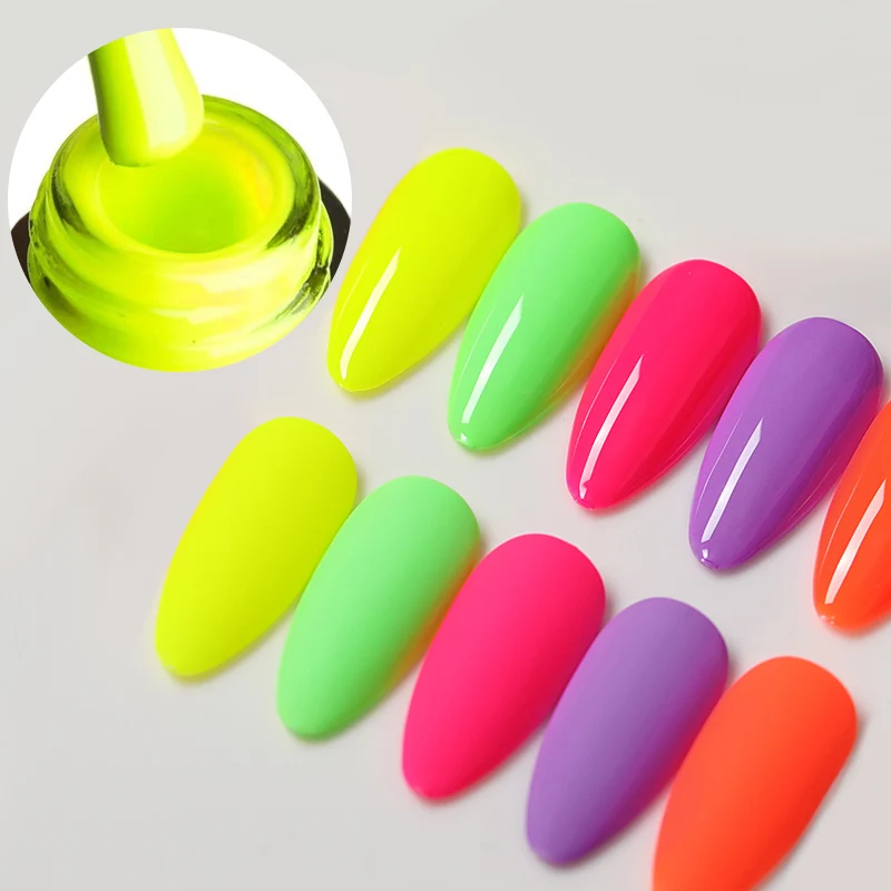 6 stücke Neon Farbe Gel Lack VENALISA Nagel Gel Polnisch Fluoreszenz Nagel Salon Gel Lack Soak off UV LED Helle gel Nagellack – Detail 6