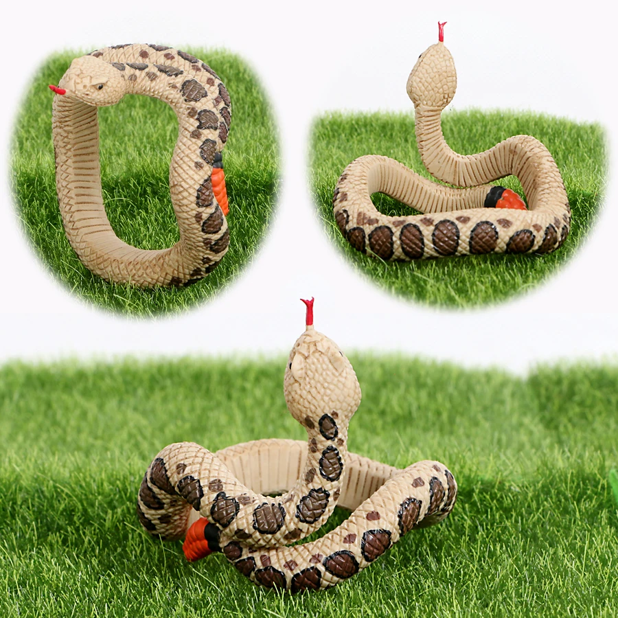 Pulsera de serpiente de cascabel con forma de pitón para niños, juguete de simulación de cobras, figura de modelo animal, regalo divertido educativo para fiesta de Halloween