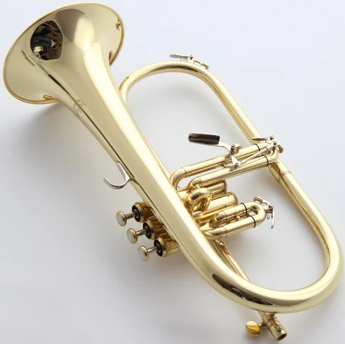 

Music Fancier Club Professional Flugelhorn 8315G Gold Lacquer With Case Profession Flugelhorns Bb Yellow Brass Bell